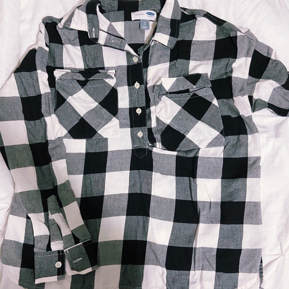 Black and White Checkered Flannel
